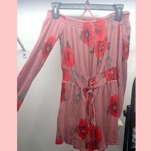 Kendall & Kylie Floral & Strapless Romper